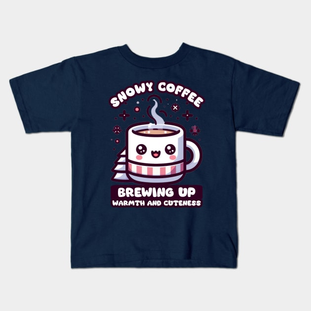 snowy coffee Kids T-Shirt by AOAOCreation